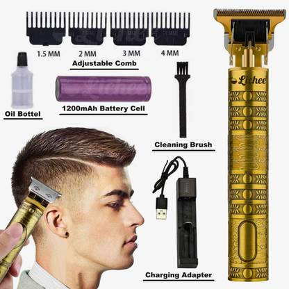LICHEE LT-B01 The Silent Master of Gentle Trimming Golden Beard & Mustaches Hair Cut Trimmer 120 min  Runtime 4 Length Settings