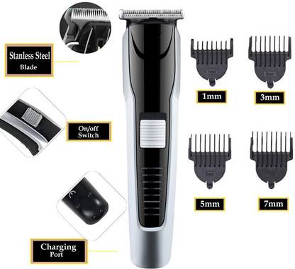 ZYRIAN Professional Rechargeble Hair Clipper Stainless Steel Powerful Motor Men Fully Waterproof Trimmer 45 min  Runtime 4 Length Settings
