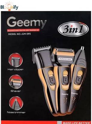 BloomiFy TM_0312 3-in-1 Multipurpose Men's Trimmer - Shaver, Ear, & Nose Grooming Tool Trimmer 60 min  Runtime 4 Length Settings
