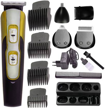 QMN Multi-function Cordless 10 in 1 Trimmer Hair Cutting Groomer Kit Electric Clipper Trimmer 120 min  Runtime 6 Length Settings