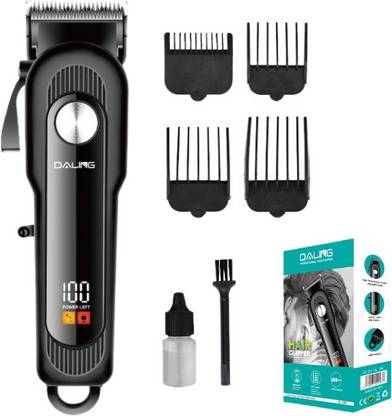 DALING PROFESSIONAL LCD Hair Trimmer Digital Display Rechargeable Clipper Hair for Men Trimmer Grooming Kit 180 min  Runtime 4 Length Settings