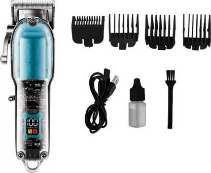 Drake Geemy GM-6696, Chrome Plated Blades, Cordless, LED Display Hair Clipper/ Trimmer 180 min  Runtime 15 Length Settings