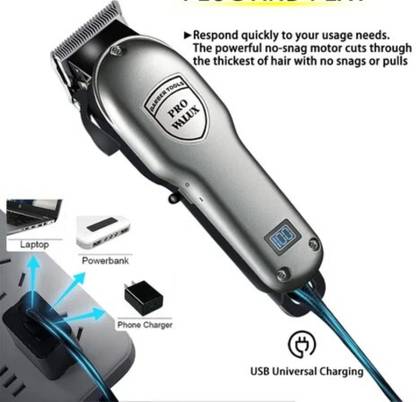 Awes Pro walux hair trimmer Clipper led display recharge able Trimmer 120 min  Runtime 8 Length Settings