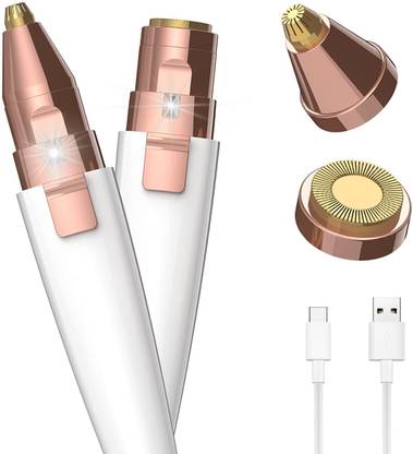 BELENZO 2-in-1 Rechargeable Eyebrow Trimmer & Facial Hair Remover Razor for Women Trimmer 20 min  Runtime 1 Length Settings
