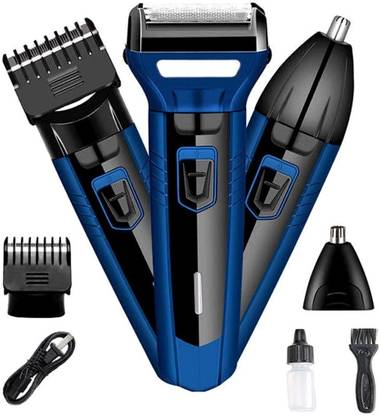 Trinsm 3 in 1 Nose Ear Beard and Hair Trimmer Shaver Waterproof Head - Operating Trimmer 90 min  Runtime 3 Length Settings