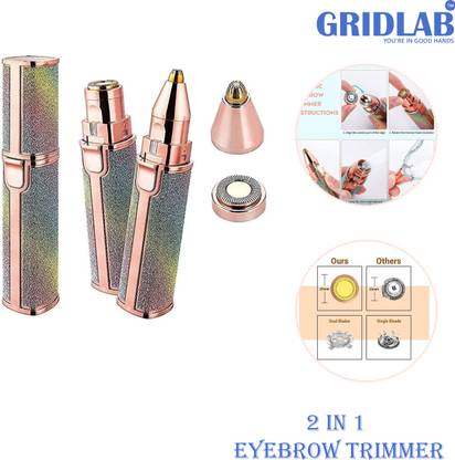 Gridlab 2 In 1 Eyebrow Remover and Esaly Hair Remove Trimmer 70 min  Runtime 0 Length Settings
