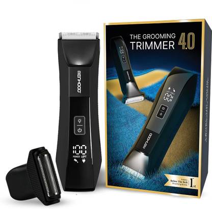 MENHOOD Grooming Trimmer 4.0 Groin & Body Hair Trimmer Dual Head with Foil Blade for Men Fully Waterproof Trimmer 150 min  Runtime 3 Length Settings