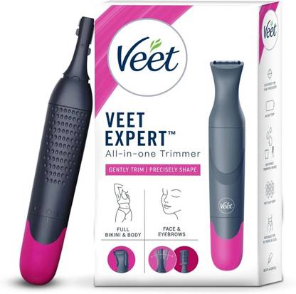 Veet Expert All-in-One Women's Trimmer | Full Body, Bikini, Face & Eyebrow Trimmer 60 min  Runtime 5 Length Settings