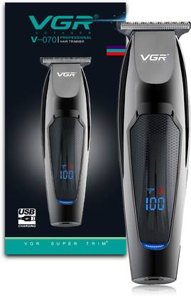 VGR V-070 Digital LED Display Professional hair trimmer for men cordless zero cutting hair trimmer Trimmer 120 min  Runtime 4 Length Settings