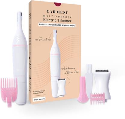 Carmesi Multipurpose Electric Trimmer | Painless Grooming for Sensitive Areas Trimmer 60 min  Runtime 2 Length Settings