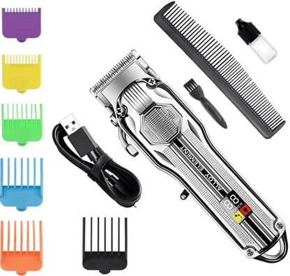 Crostal New metal body unique rechargeable hair trimmers for men's Trimmer 200 min  Runtime 3 Length Settings