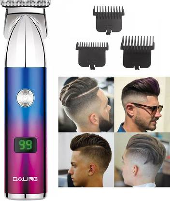 DALING PROFESSIONAL DL1566 LED Display Rechargeable Hair Clipper Beard Trimmer MULTI-COLOR Body Groomer 240 min  Runtime 3 Length Settings