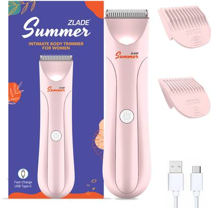 Zlade Intimate Body Trimmer for Women | Underarms, Bikini, Pubic Hair Removal Fully Waterproof Body Groomer 60 min  Runtime 5 Length Settings
