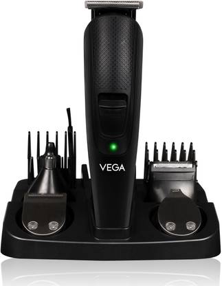 VEGA 10-in-1 Multi-Grooming Set with Beard/Hair Trimmer, Nose Trimmer & Body Groomer And Shaver, (VHTH-23) Trimmer 90 min  Runtime 5 Length Settings