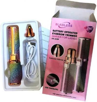 Votvy A34 Portable 2 In 1 Flawless Eyebrow Remover and Pain less Hair Remover Fully Waterproof Trimmer 60 min  Runtime 2 Length Settings