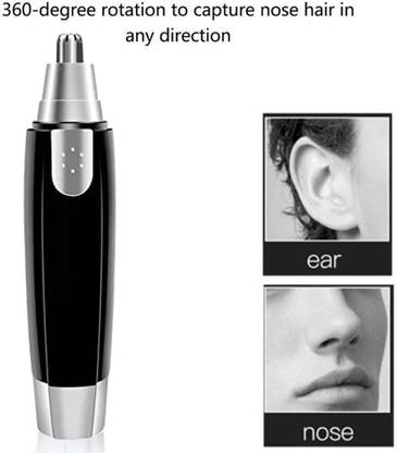 UYTR Battery Powered Nose Hair Trimmer Nose Ear & Eyebrow Hair Removal Kit Fully Waterproof Grooming Kit 60 min  Runtime 1 Length Settings