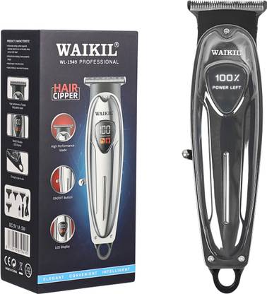WAIKIL WL-1949 Cordless Hair Trimmer for Men | LED Display | Rechargeable & Portable Fully Waterproof Trimmer 120 min  Runtime 3 Length Settings