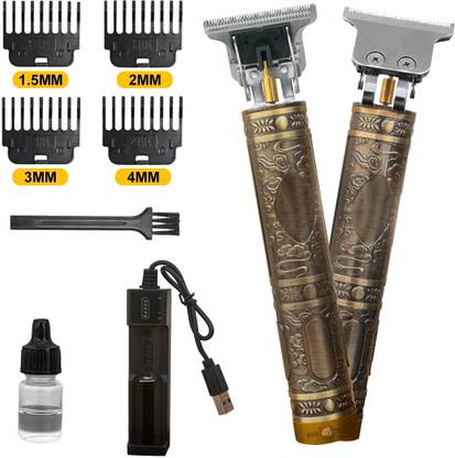 Pick Ur Needs Hair Trimmer T-Blade Rechargeable Cordless Electric Shaver Beard Grooming Kit 120 min  Runtime 1 Length Settings