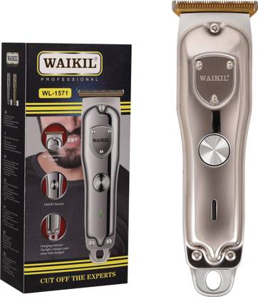 WAIKIL WL-1571 Professional Cordless Trimmer for Men Beard & Hair Cutting Fully Waterproof Trimmer 90 min  Runtime 4 Length Settings