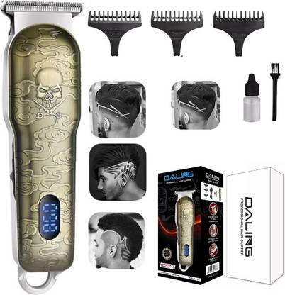 DALING PROFESSIONAL DL-1327 LED Display Rechargeable Hair Clipper Trimmer 120 min  Runtime 4 Length Settings