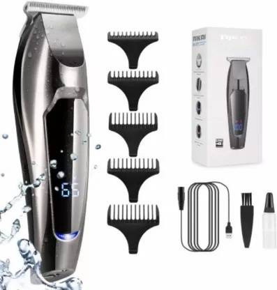 Geemy GM-6662 RECHARGABLE TRIMMER WITH LCD DISPLAY Trimmer 120 min  Runtime 4 Length Settings