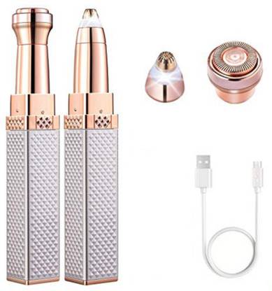 ClothyDeal Premium Rechargeable 2 in 1 eyebrow trimmer Face, Full body & Nose Hair Removal Trimmer 120 min  Runtime 1 Length Settings