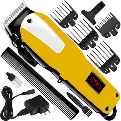 Groomic AQ Men’s Rechargeable Powerful Hair Clipper Beard Moustache Hair Cutting Trimmer Fully Waterproof Grooming Kit 240 min  Runtime 10 Length Settings