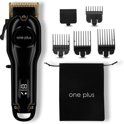 One Plus OP 19 Cordless Professional Hair Clipper Dual LED Titanium coated blade Trimmer 150 min  Runtime 12 Length Settings