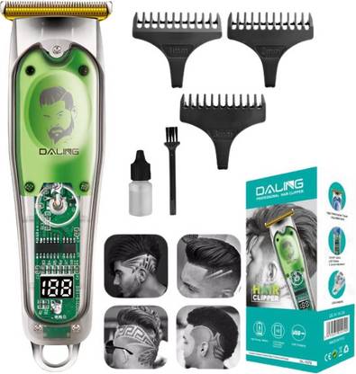 DALING PROFESSIONAL DL1579 LCD Hair Trimmer Digital Display Rechargeable Hair Clipper for Men Grooming Kit 120 min  Runtime 3 Length Settings
