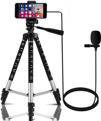 subton Photography Tripod3110 Mobile Stand with Collar Mic for Vlog Video Shoot YouTube Tripod, Tripod Clamp, Tripod Kit, Tripod Bracket