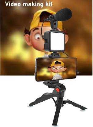 AMUSING Smartphone Vlogging Kit Video Recording Equipment with Tripod Monopod Kit, Tripod Kit