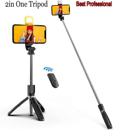Worricow BEST SALE Bluetooth Sticks Remote Selfie Light Multifunctional Stand Monopo Monopod Kit
