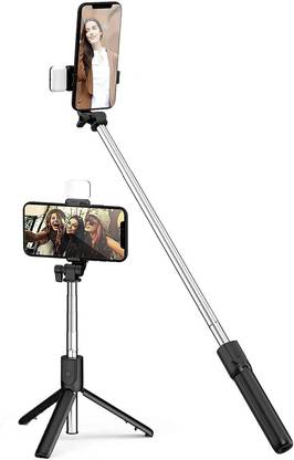 Growtechnohub R1S 3-in-1 Bluetooth Selfie Sticks with Flash, Detachable Wireless Remote G37 Monopod Kit, Tripod, Tripod Kit