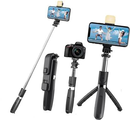 DHAN GRD R1s Bluetooth Selfie Sticks with Remote and Selfie Light, 3-in-1 Tripod Stand Monopod, Tripod