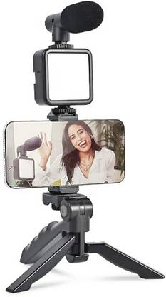 EL SMO Vlogging Kit Living Streaming Equipment with Shotgun Mic 49 LED Light Tripod Kit Tripod Kit