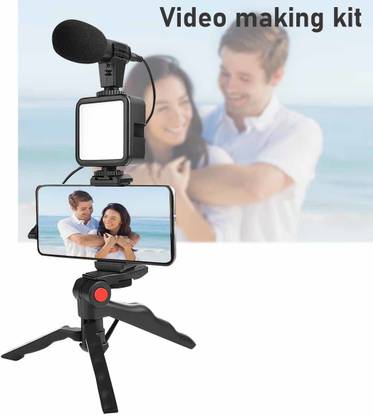 Zohlo New Professional Vlogging Set Video Kit With Tripod Mic LED Light Phone Holder Tripod Kit