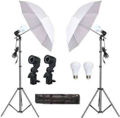 PICPRO Umbrella Light for Studio + 20W Bulb for Photography Videography Single Holder Tripod Kit