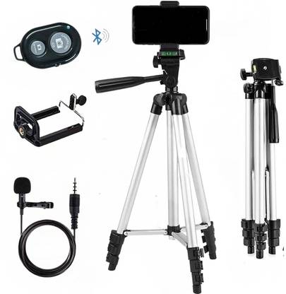 GADGETSWEAR Mobile Phone Camera Stand with Tripod (Combo With Collar Mic & Selfie Remote) Tripod Kit