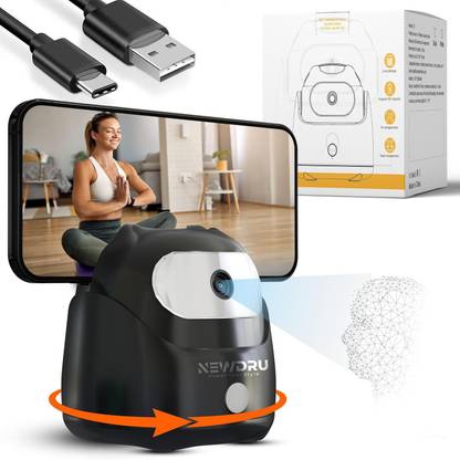 NEWDRU AI Auto Face Tracking Tripod | 360° Rotation Mobile Stand for Video Recording | Tripod Kit