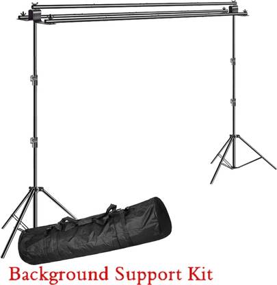PRO OPTIC Triple Crossbar 9ft X 9ft Backdrop Stand Photo Video Studio Heavy Duty Tripod Kit