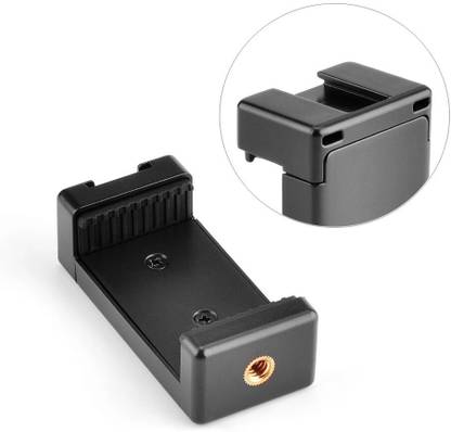 FKU Tripod Mount Phone Holder with Cold Shoe for Mic Light Universal Clamp Tripod Kit