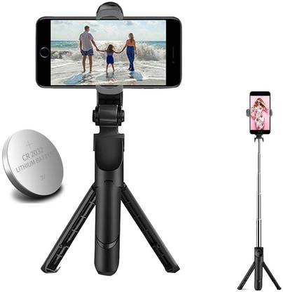 ANY KART XT-02 Selfie Stick Extendable Selfie Stick with Tripod Stand with extra cell Tripod Kit, Monopod, Tripod, Tripod Bracket