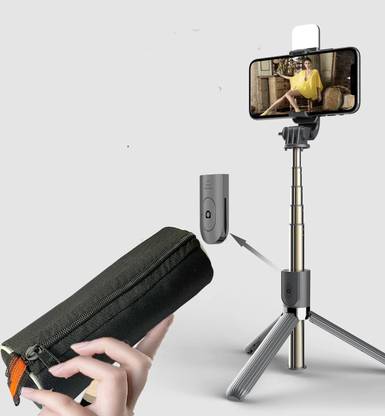 POZUB Bluetooth Selfie Stick with Fill Light Tripod Stand+Carry Pouch in mobile holder Tripod, Tripod Kit, Tripod Clamp, Tripod Bracket, Tripod Ball Head, Monopod Kit, Monopod