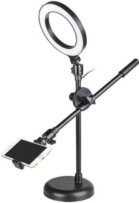 Techzere Overhead Shooting Tripod with 16 Cm USB LED Ring Light & Mobile Holder Tripod