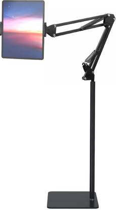 BROLAVIYA Tripod Floor Stand for 4'-11' inch, with Gooseneck Clip Lazy Arm Bracket for Both Mobiles and Tablets Tripod