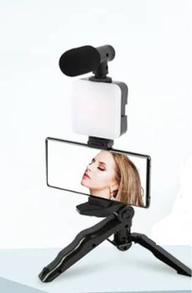 gravity VK13 Mobile Vlogging Kit with Microphone Tripod and LED Light Vlogging Mobile Tripod
