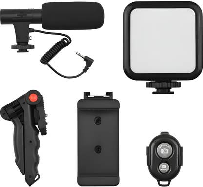 Clairbell Video Kit with Wireless Microphone, LED Lights & Tripod For Vlogging/YoutubeI463 Tripod