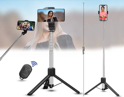 ANY KART 360°31-170cm length Selfie Stick with BT Remote Tripod Stand Tripod