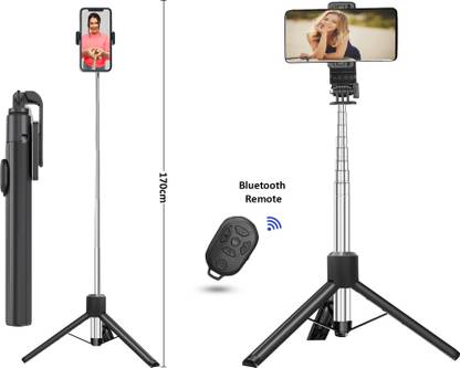 Zohlo Compact Bluetooth vlogging kit: 360° Rotation, extendable long stick at low cost Tripod