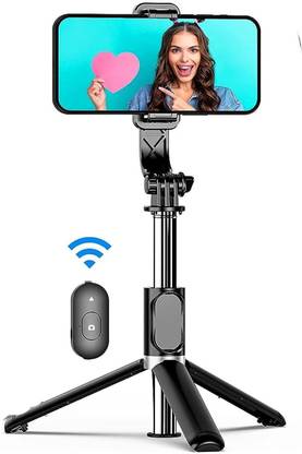 THEMRCREATIOn All in One Extendable Selfie Stick BR1 Bluetooth Selfie Tripod Stand Holder Tripod, Tripod Kit, Monopod